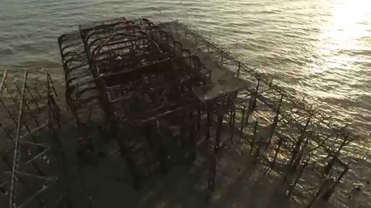 Aerial view of Brighton's West Pier