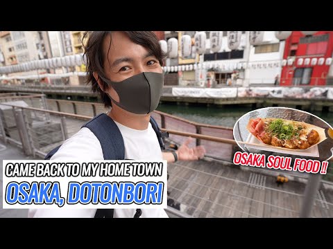 Came Back to My Home Town Osaka Eating Takoyaki at Dotonbori, Shinsekai, Dendentown Ep.355