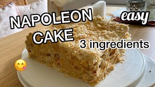 easy NAPOLEON CAKE recipe | 3 ingredients