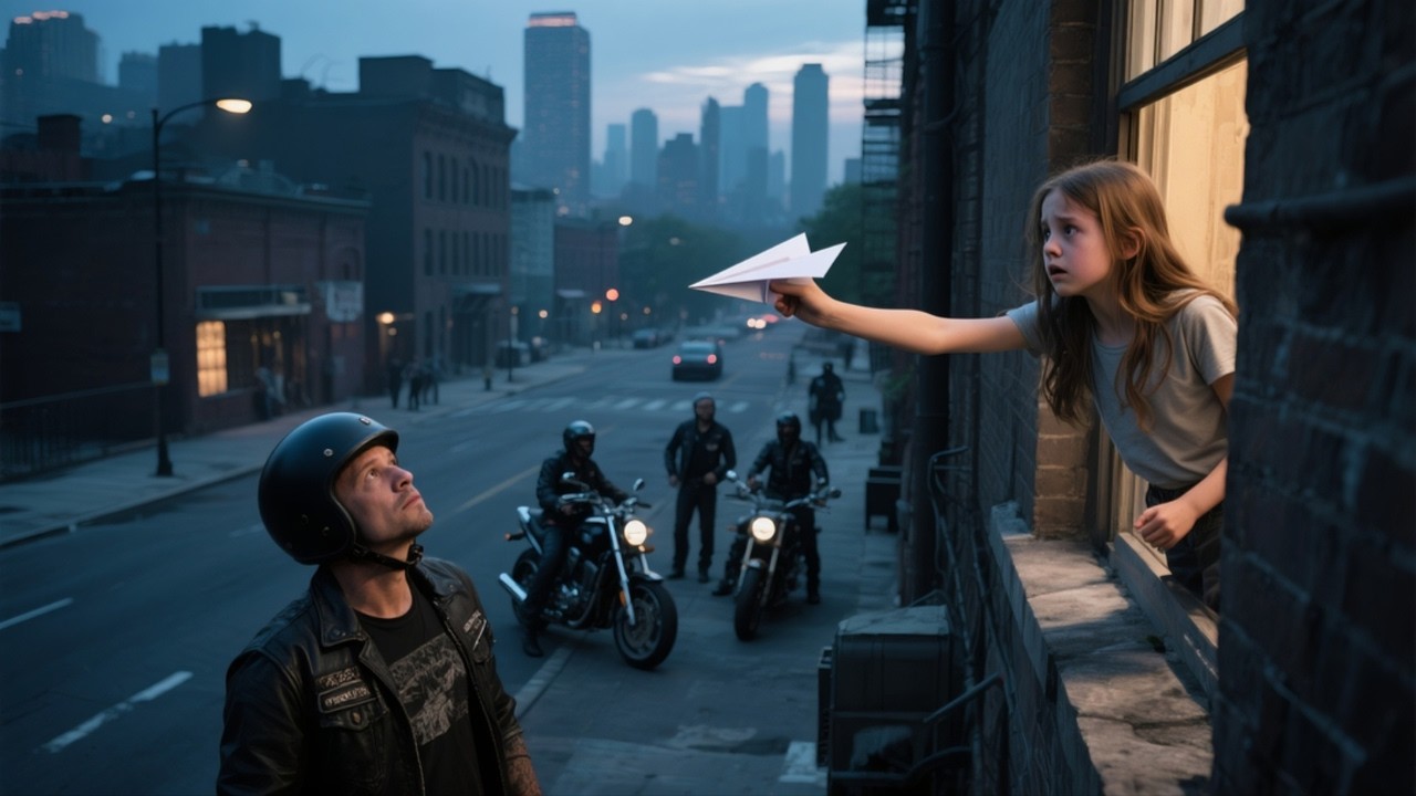 She Threw a Paper Airplane Begging for Help — It Landed on a Hells Angel Leader’s Helmet