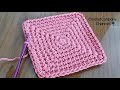 كروشيه شكل مربع / قاعده مربعه بغرزه الحشو(دروس تعليم الكروشيه) _ How To Crochet Soled Square