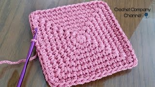 كروشيه شكل مربع / قاعده مربعه بغرزه الحشو(دروس تعليم الكروشيه) _ How To Crochet Soled Square