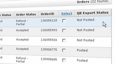 Exporting Orders to Quickbooks