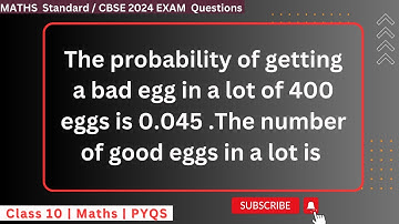 The probability of getting a bad egg in a lot of 400 eggs is 0.045 .The number of good eggs in a lot