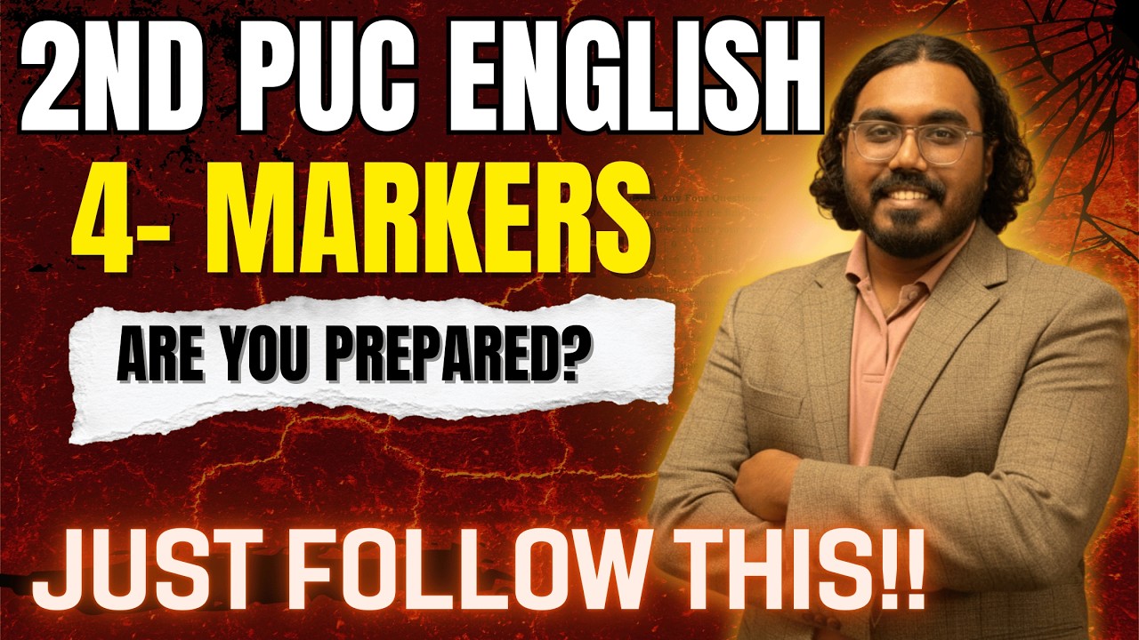 🎯 2nd PUC English 4 Markers 2026 | Most Important Questions & Answers | Score High in Board Exam!