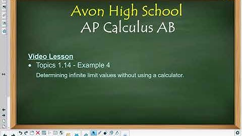 Avon High School - AP Calculus AB - Topic 1.14 - Example 4