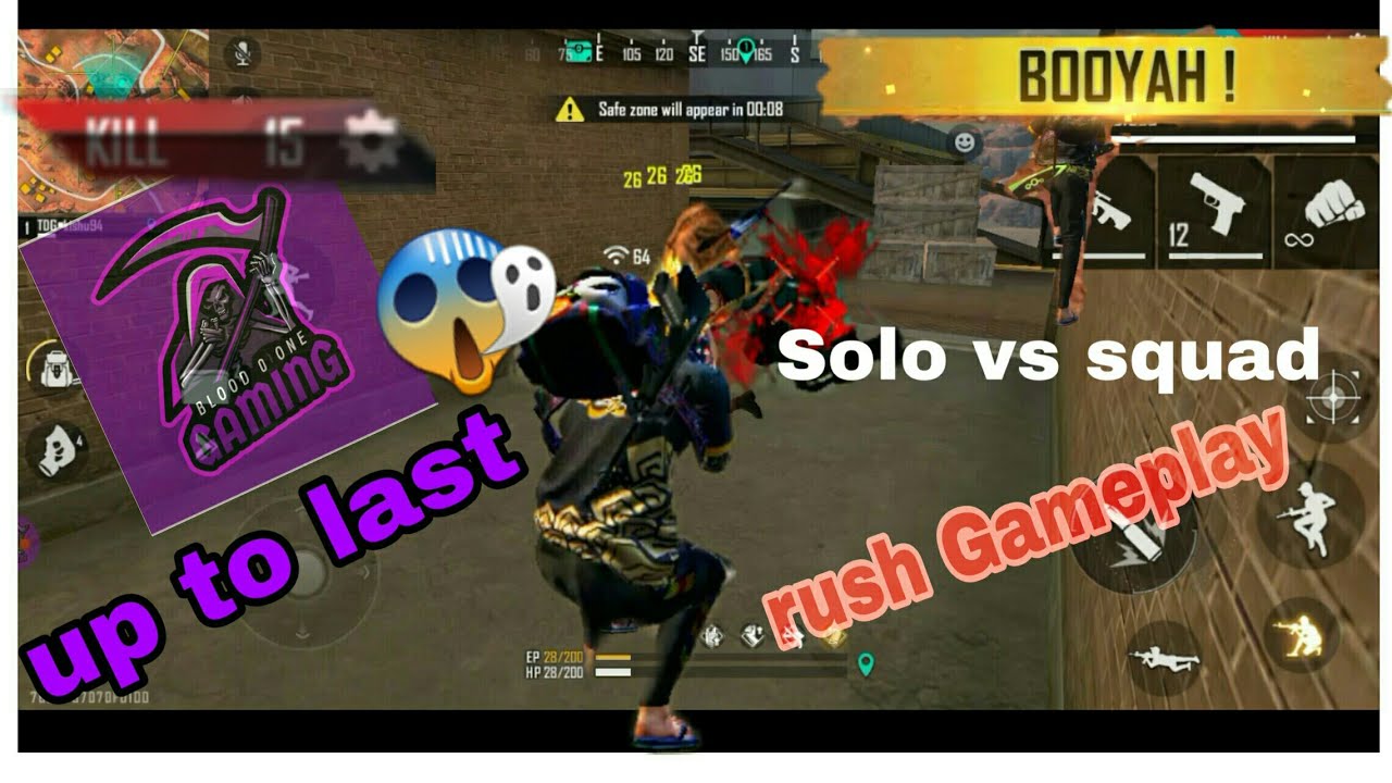 Solo Vs Squad Garena Free Fire Rank Push Rush Gameplay