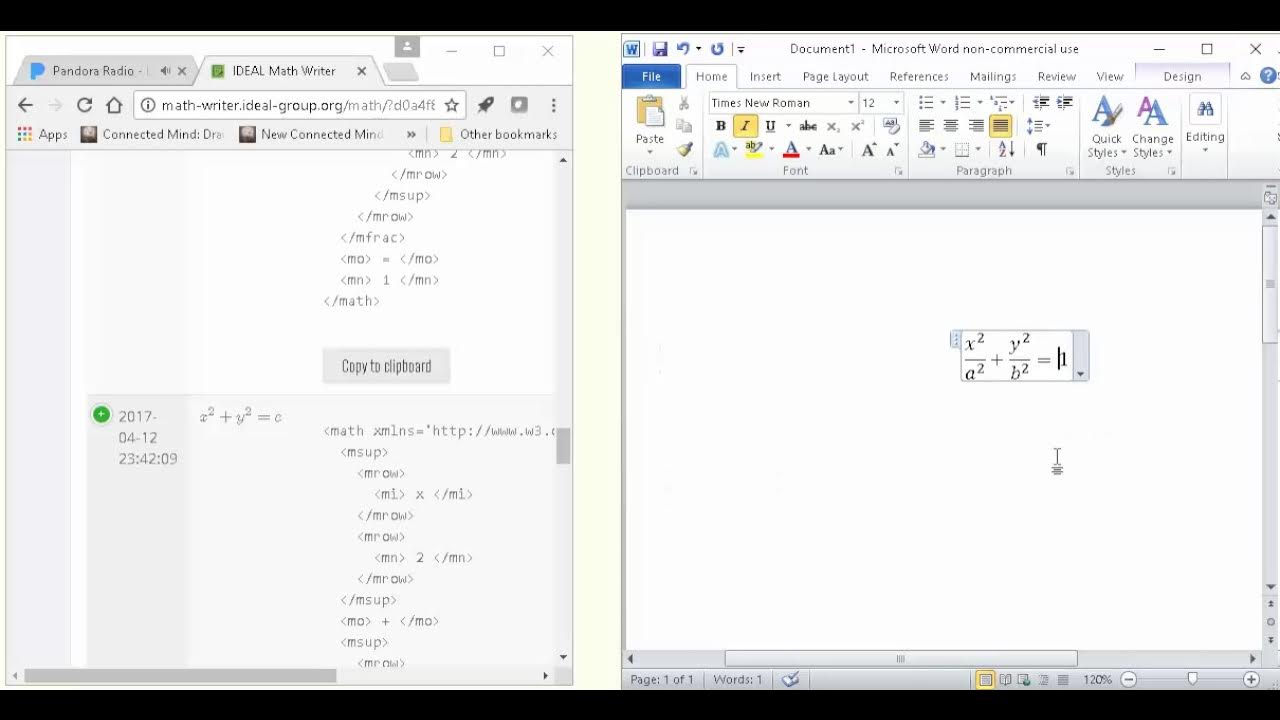 MathML to Word Demo - YouTube