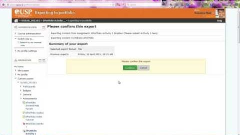 2  Exporting Files from Moodle to Mahara