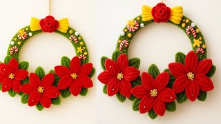 DIY Beautiful Flower: Easy Pipe Cleaner Christmas Wreath | Christmas Decor Ideas out of Pipe Cleaner