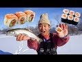 Ice Fishing Trout CATCH CLEAN COOK! (Fresh Wild Sushi)