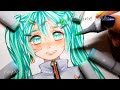 【初音ミク】コピックで描いてみた【メイキング】