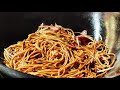 Chinese street food-fried rice at night market, fried noodles, rice with egg on top!57#