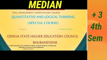 SECC II MEDIAN || Quantitative logical thinking 4th sem +3 || QLT 4th sem  math for all streams