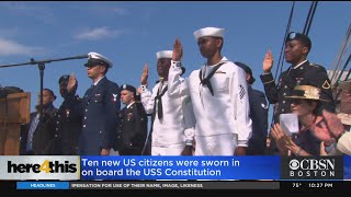 New Citizens Sworn In On USS Constitution