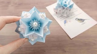 3D Origami ｜How to make paper flower ball｜kusudama｜AyaWangPaper