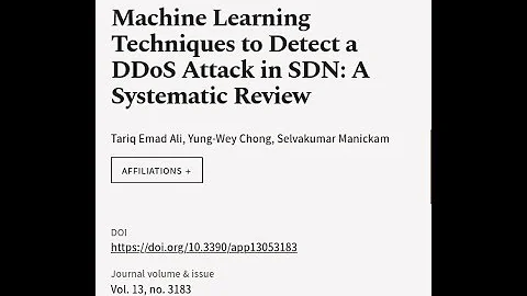 Machine Learning Techniques to Detect a DDoS Attack in SDN: A Systematic Review | RTCL.TV