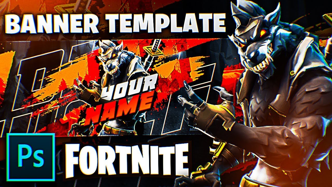 Dire Banner Fortnite Fortnite Dire Wolf Banner Template Season 6 Photoshop Youtube