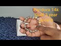 3 year update - Pandora 14k gold bangle bracelet and charms