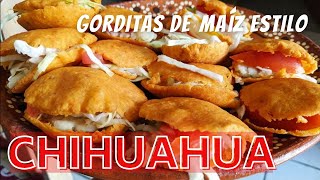 DELICIOSAS GORDITAS DE MAÍZ RELLENAS DE PAPA, COL Y TOMATE. ESTILO "EL PASITO" CHIHUAHUA