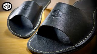: [SD Leather]   .  .  [Free Pattern] - Slippers - Handmade [DIY]
