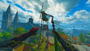 Dying light 2 cheesing the Windmills with the old Grappling Hook