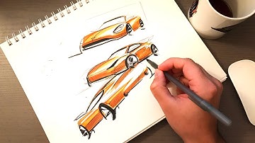 3/4 Front & Rear View Car Sketching (Since you asked)