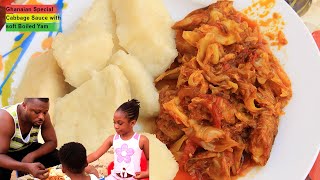 Ghana's Tastiest Vegetable Stew | Simple to make Cabbage Stew with Boiled Yam