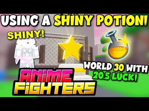 Using a SHINY POTION with 20.5 Luck in Anime Fighters Simulator