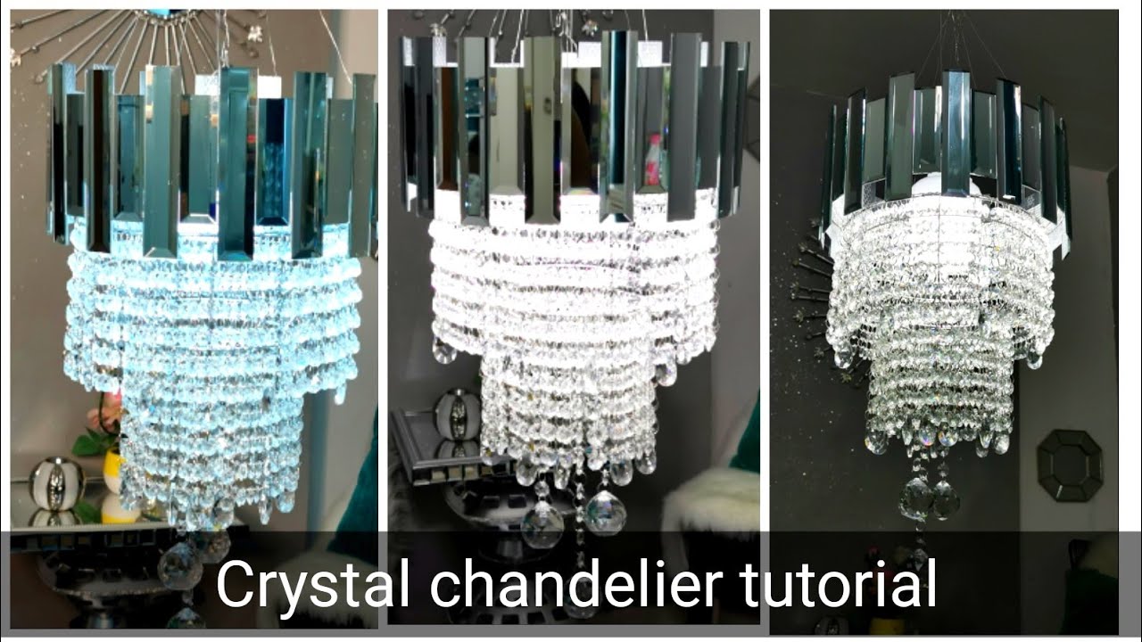 Diy Crystal Chandelier Home Made Chandelier Youtube