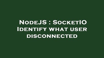 NodeJS : SocketIO Identify what user disconnected