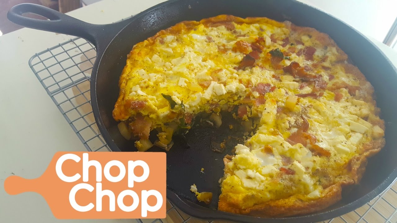 Cast Iron Bacon & Feta Cheese Frittata Chop Chop YouTube