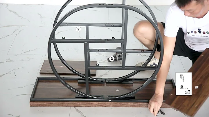 HOGA-JW0606 Installation Guide - Tribesigns Industrial 4-Tier Sofa Entryway Table