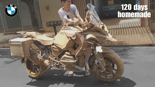 Jovem constrói moto em casa - Moto de papelão - R1200