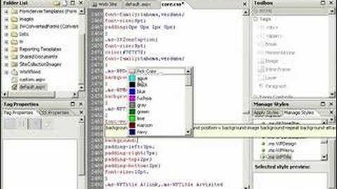 Modifying Style Sheets in SharePoint Designer 2007
