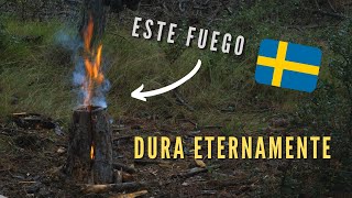 Antorcha Sueca MEJORADA  Cómo Hacer Fuego con Madera Húmeda y Mojada