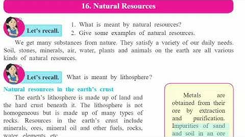 Std 7th, Science - Lesson no.16 Natural Resources (Part 2/2)