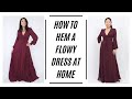 How To Hem A Long Prom Or Formal Dress At Home! | Hemming Chiffon | Sewing Project #1