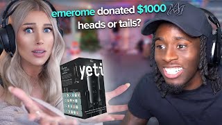 Donating to Streamers if They Guess Right ft. Kai Cenat
I gave money to small streamers if they guessed right on a coin flip! Kai Cenat called and wanted to take part too. Does he win? Guess youll have to watch to find out.
SUBSCRIBE! ► https://bit.ly/3bI0rts
Follow on Twitter! ► https://twitter.com/emerome
Follow on Instagram! ► https://instagram.com/emelinasmith
Join the Discord! ► https://discord.gg/emerome
Edited by ► https://twitter.com/XavienWisdom Donating to Streamers if They Guess Right ft. Kai Cenat
