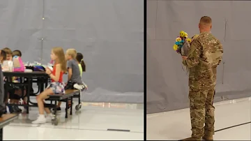 Soldier's Surprise Homecoming at 7 year old Daughter's School (Heart Warming)