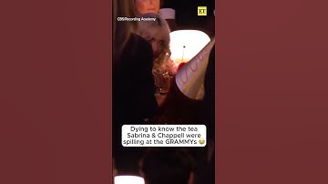 Thumbnail of Sabrina Carpenter & Chappell Roan talking at the 2025 GRAMMYs.