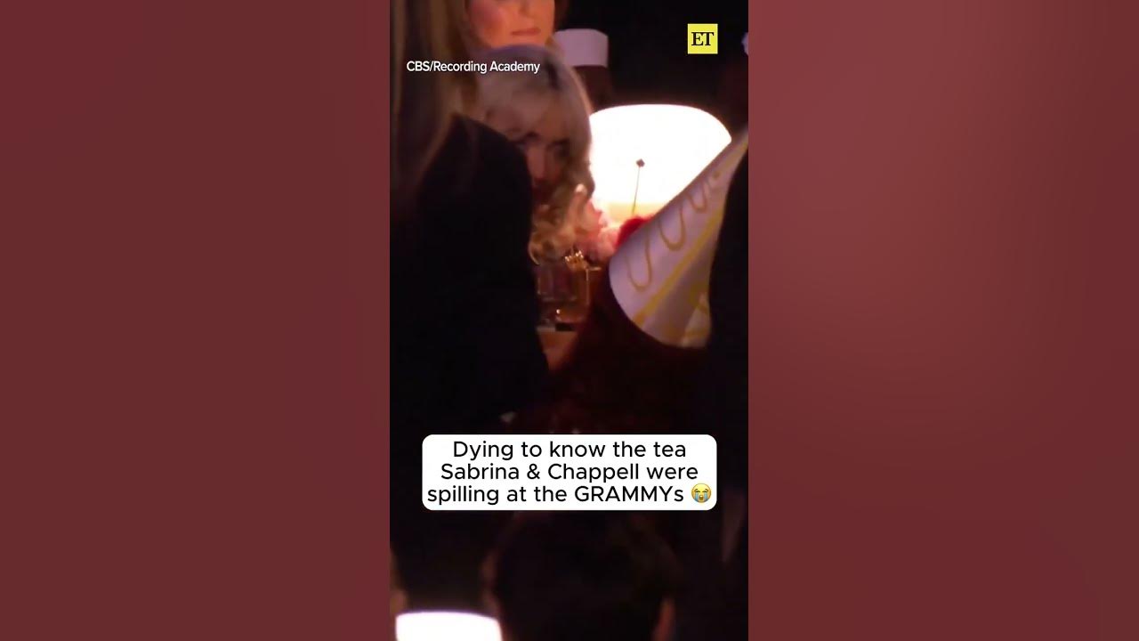 Sabrina Carpenter & Chappell Roan talking at the 2025 GRAMMYs.