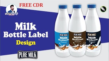 Coreldraw Tutorial | Milk Bottle Label Design in CorelDraw /In Hindi/Urdu /product label design