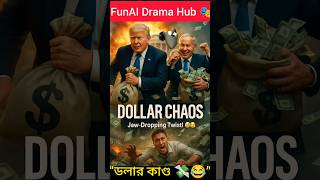 “Trump & Netanyahu Chaos with Dollars 💸 | Hyper-Realistic Movie-Style AI Short 🤯”#funny #shorts