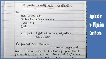Migration Certificate Application || Application for Migration Certificate in English