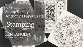 STAMPING meets ZENTANGLE | Tile #9 | Anthony's Paper Craft | (FULL Length Tutorial)