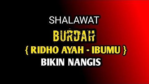 Sholawat yg bikin nangis!!  RIDHO AYAH - IBUMU