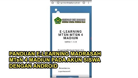 Panduan E-Learning Madrasah (Berbasis Android) pada akun Siswa MTsN 4 Madiun