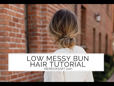 Image of Low Messy Bun hairstyle tutorial video