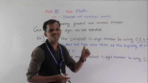std III sub maths Forming Greatest and smallest number